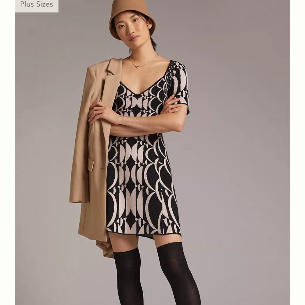 Anthropologie Jacquard Mini Dress - Picture 2 of 8